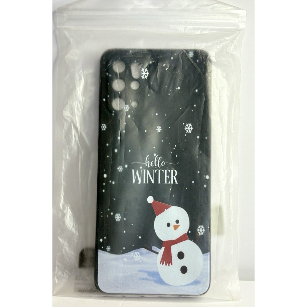 "Hello WINTER" Snowman Christmas Phone Cover Case 6.5" X 3" Galaxy S20